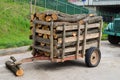 Firewood in the trailer Royalty Free Stock Photo