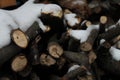 Firewood under the snow