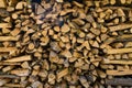 Firewood wall construction Royalty Free Stock Photo