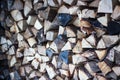 Firewood for the winter, stacks of firewood, pile of firewood. Royalty Free Stock Photo