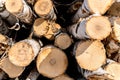 Firewood for the winter, stacks of firewood, pile of firewood Royalty Free Stock Photo