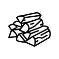 firewood wood timber line icon vector illustration