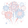 Colorful Vector fireworks on white background Royalty Free Stock Photo