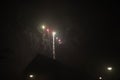Firework above the town of Nieuwerkerk aan den IJssel during new years eve in the Netherlands