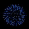 Firework . Beautiful salute on black background. Bright firework decoration for Christmas card, Happy New Year