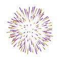 Firework . Beautiful salute on white background. Bright firework decoration for Christmas card, Happy New Year