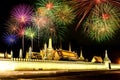 Firework Celebration at the Grand Palace in Bangkok, Thailand