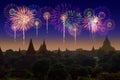 Firework Celebration at Old City Bagan.