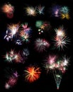 Firework Collage Royalty Free Stock Photo