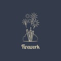 Firework company logo on dark background Royalty Free Stock Photo