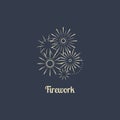 Firework company logo on dark background Royalty Free Stock Photo