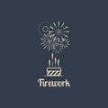 Firework company logo on dark background Royalty Free Stock Photo