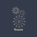 Firework company logo on dark background Royalty Free Stock Photo