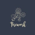 Firework company logo design on dark Royalty Free Stock Photo
