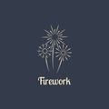 Firework company logo design illustration Royalty Free Stock Photo