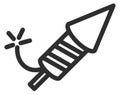 Firework cracker line icon. Holiday fire explosive