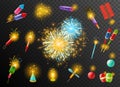 Firework Crackers Pyrotechnic Dark Background Poster Royalty Free Stock Photo
