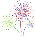 Firework design on white background