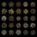 Firework different shapes colorful festive vector.