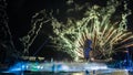 Firework display in Chimelong (changlong) Ocean Kingdom at Zhuhai, Guangdong of China