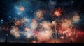 Firework display which is a festival event on Guy Fawkes bonfire night and the New Year\'s eve Royalty Free Stock Photo