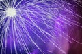 Firework with effects, noise, light and floating smoke close-up Royalty Free Stock Photo