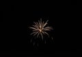 Firework explodes against a pitch-black night sky, creating a Royalty Free Stock Photo