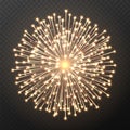 Firework explosion, light firecracker effect, bright realistic rocket burst with sparkles.