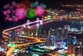 Firework festival at GwangAn Bridge in Busan. Royalty Free Stock Photo