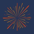 Firework. Festive salute, celebration explosion, anniversary bursting isolated on dark background. Vector. Royalty Free Stock Photo