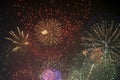 Firework festivities been celebrated in Valencia Spain for the FALLAS at nite display Royalty Free Stock Photo