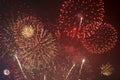 Firework festivities been celebrated in Valencia Spain for the FALLAS at nite display Royalty Free Stock Photo