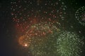 Firework festivities been celebrated in Valencia Spain for the FALLAS at nite display Royalty Free Stock Photo