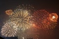 Firework festivities been celebrated in Valencia Spain for the FALLAS at nite display Royalty Free Stock Photo