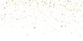 Firework golden confetti pattern background gradient. Vector gold glitter carnival dust texture. Royalty Free Stock Photo