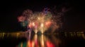 Firework holiday background. Illustration AI Generative Royalty Free Stock Photo