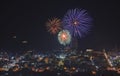 Firework of HuaHin Countdown on new years eve Royalty Free Stock Photo
