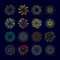 Firework Icon Flat Set