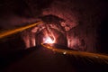 Danerous fireworks in tunnel Royalty Free Stock Photo