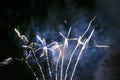 Firework light trails creating a windmill effect Royalty Free Stock Photo