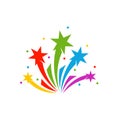 Firework line icon and happy new year firework vector design, Creative icon, design concept