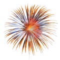 A firework is lit up in the sky, with a bright orange and blue flame Royalty Free Stock Photo