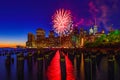 Firework in Manhattan, New York City.