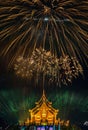 Firework new year countdown celebration at Royal park rajapruek Royalty Free Stock Photo