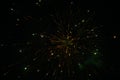 Firework on night background, bursting fireworks with stars and sparks. Festival firework