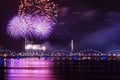 Firework over river Royalty Free Stock Photo