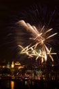 Firework over Vltava river Royalty Free Stock Photo