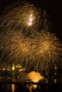 Firework over Vltava river Royalty Free Stock Photo