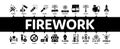 Firework Pyrotechnic Minimal Infographic Banner Vector