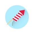 Firework red rocket icon. Royalty Free Stock Photo
